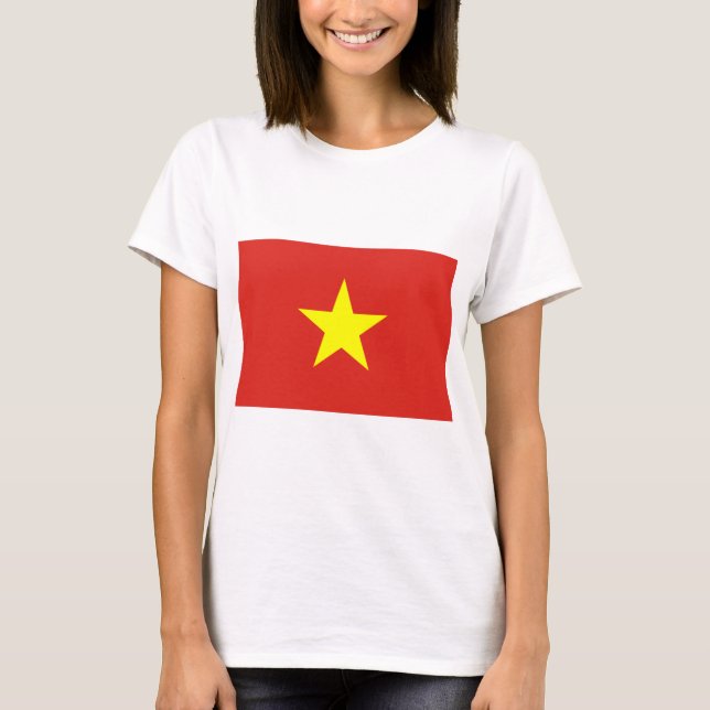Vietnamesiska Flagga (Vietnam) T Shirt (Framsida)