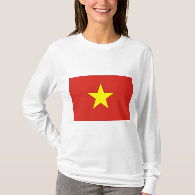Vietnamesiska Flagga (Vietnam) T Shirt (Framsida)