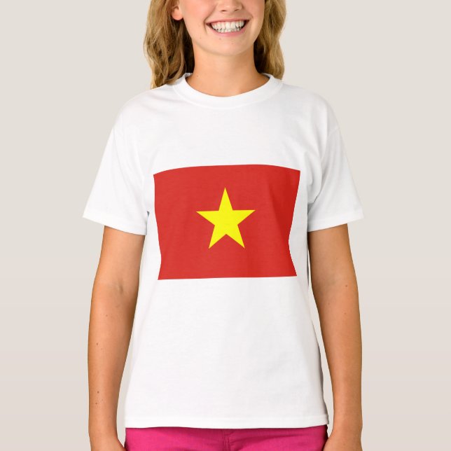 Vietnamesiska Flagga (Vietnam) T Shirt (Framsida)