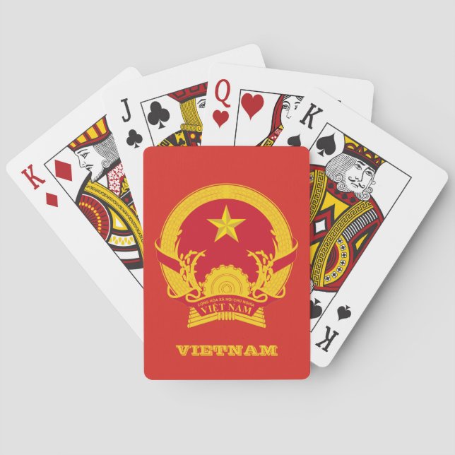 Vietnamesiska Flagga, vietnamesiska spelkort (Baksidan)