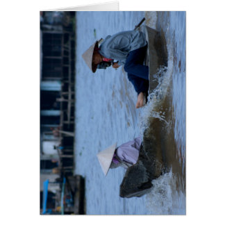 Vietnamesiska floden Boat Hälsningskort