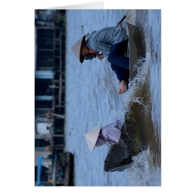 Vietnamesiska floden Boat Hälsningskort (Framsidan)