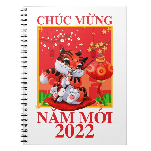 Vietnamesiska Lunar New Year Tet Viet Tiger Nam Mo Anteckningsbok (Framsidan)