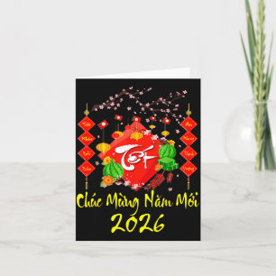 Vietnamesiska lunära nyåret 2026 Tet Viet Chuc Mun Kort