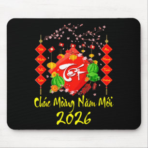 Vietnamesiskt lunärt nyår 2026 Tet Viet Chuc Mung Musmatta