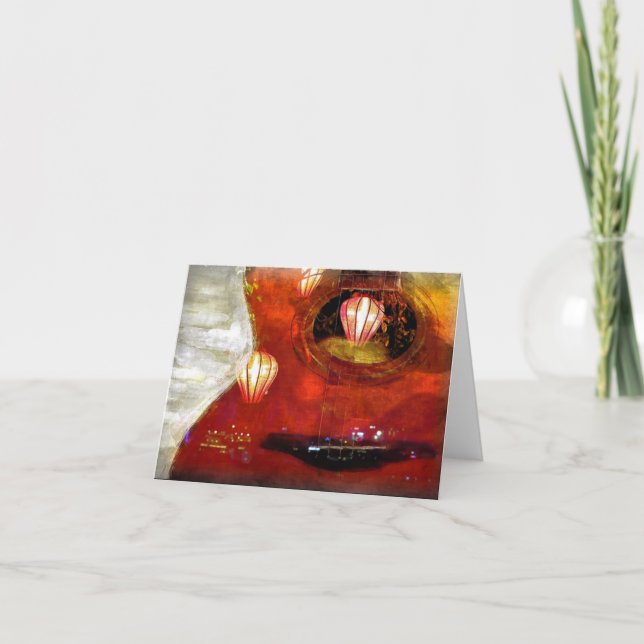 Vietnamesiskt Lykta Vikt Notkort Tack Kort (Framsida)