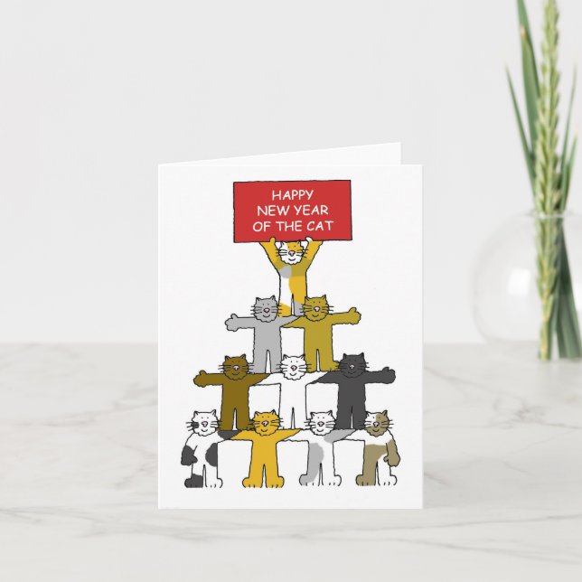 Vietnamesiskt nyår för Katt Helgkort (Framsida)