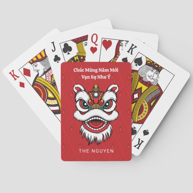 Vietnamesiskt nyårslöwe casinokort (Baksidan)