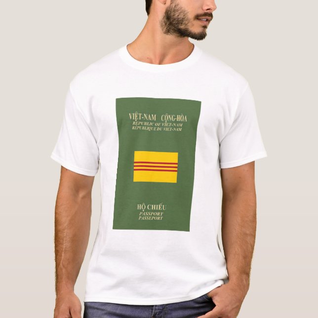 Vietnamesiskt pass - flagga av södra Vietnam T Shirt (Framsida)
