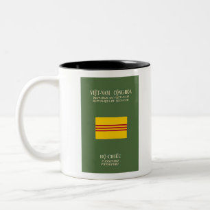 Vietnamesiskt pass - flagga av södra Vietnam Två-Tonad Mugg