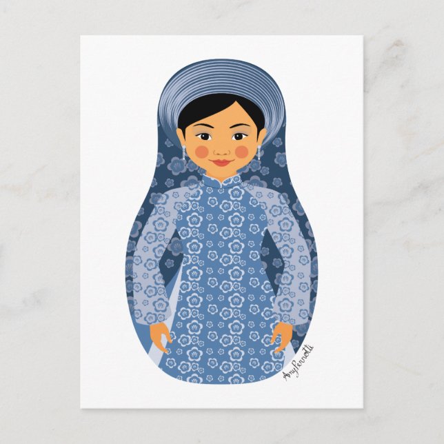 Vietnamesiskt vykort för Vatten Matryoshka (Framsida)