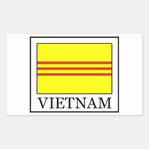 Vietnamklistermärke Rektangulärt Klistermärke