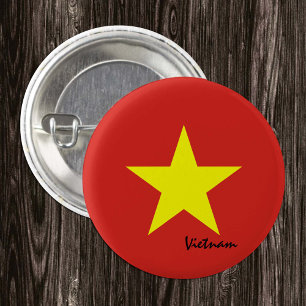 Vietnamknapp, patriotisk vietnamesisk Flagga mode Knapp