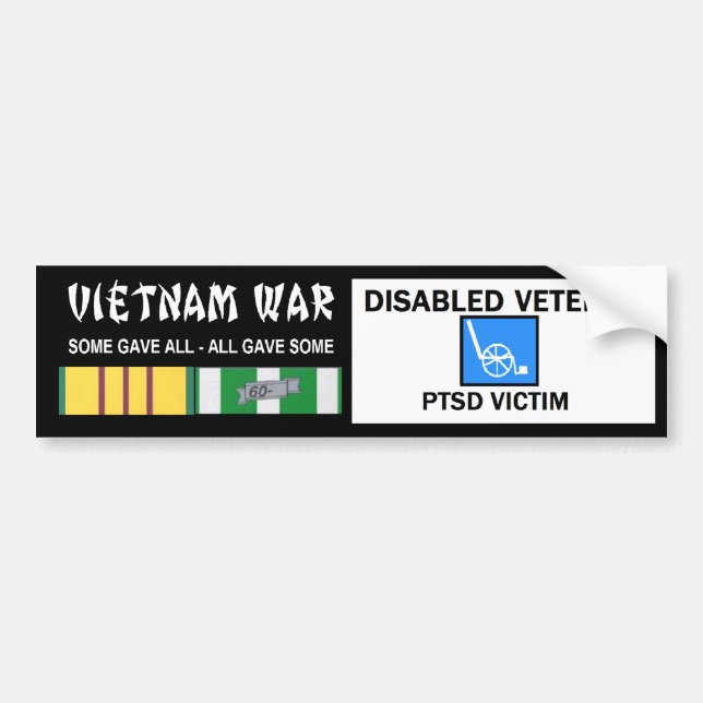 VIETNAMKRIGET - RÖRELSEHINDRAD VET - PTSD-OFFER BILDEKAL (Framsidan)