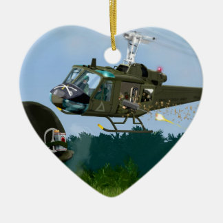Vietnamkriget sätta en klocka på Huey. Julgransprydnad Keramik