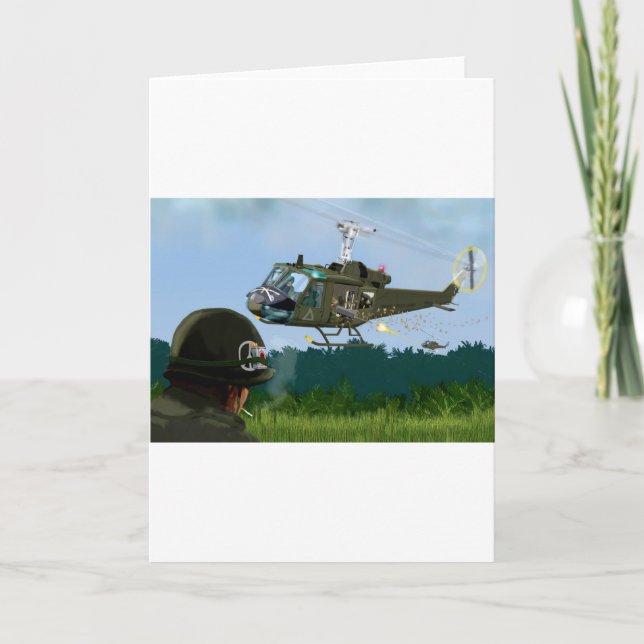 Vietnamkriget sätta en klocka på Huey. Kort (Framsida)