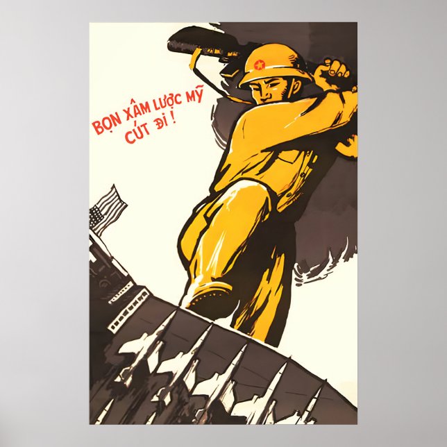 Vietnamkrigets propagandaposter 1966 Anti-US tryck (Framsidan)