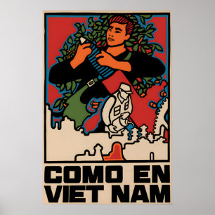 Vietnamkrigets propagandaposter Como en Vietnam Poster