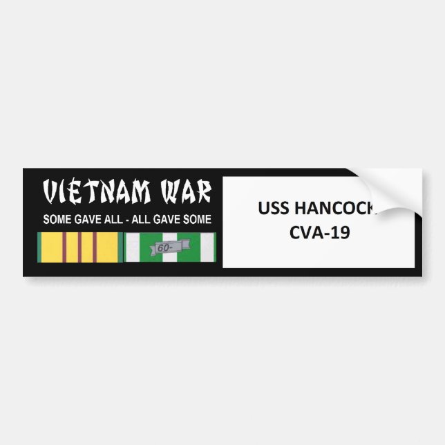 VIETNAMKRIGETVETERAN FÖR USS HANCOCK BILDEKAL (Framsidan)