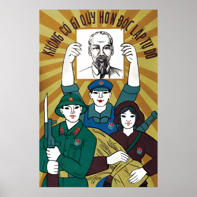 Vietnamkrigsaffisch Inget är mer värdefullt än Poster (Framsidan)
