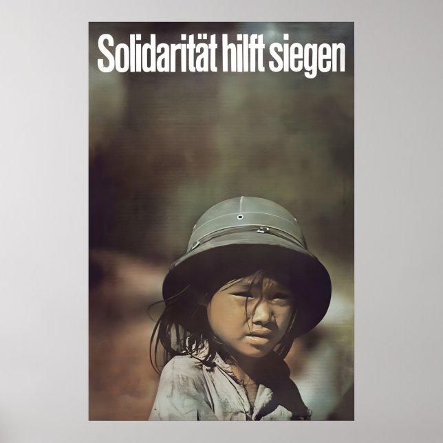 Vietnamkrigsaffisch Östtyskland Solidaritet Poster (Framsidan)
