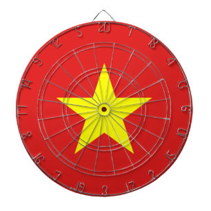 Vietnams Flagga Gult Star Dartboard Darttavla