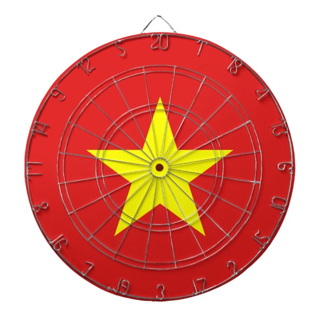 Vietnams Flagga Gult Star Dartboard Darttavla (Framsidan)