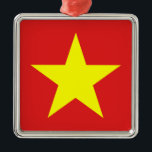 Vietnams Flagga Gult Star Metall Ornament<br><div class="desc">Vietnam Flagga på metall ornament. Matchande kontorsprodukter,  hemprodukter med mera...  Glöm inte hela samlingen.</div>