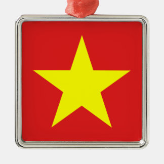 Vietnams Flagga Gult Star Metall Ornament
