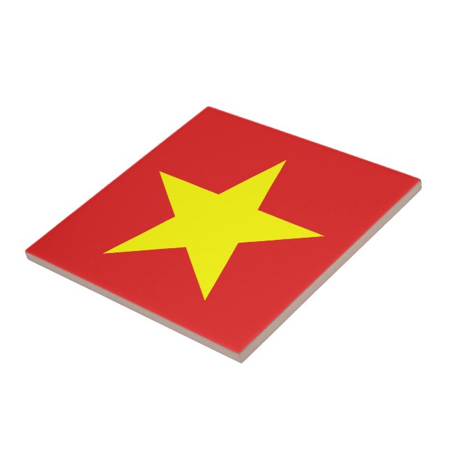 Vietnams Flagga Gult Star Tile Kakelplatta (Sidan)