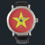 Vietnams Flagga Gult Star Watch Armbandsur<br><div class="desc">Vietnamesisk Flagga på vintage stil vaktar honom. Matchningstillbehör,  hemprodukter,  elektronik,  kontorsprodukter och mycket annat..</div>