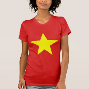 Vietnams Flagga Gult Star Women T-shirt