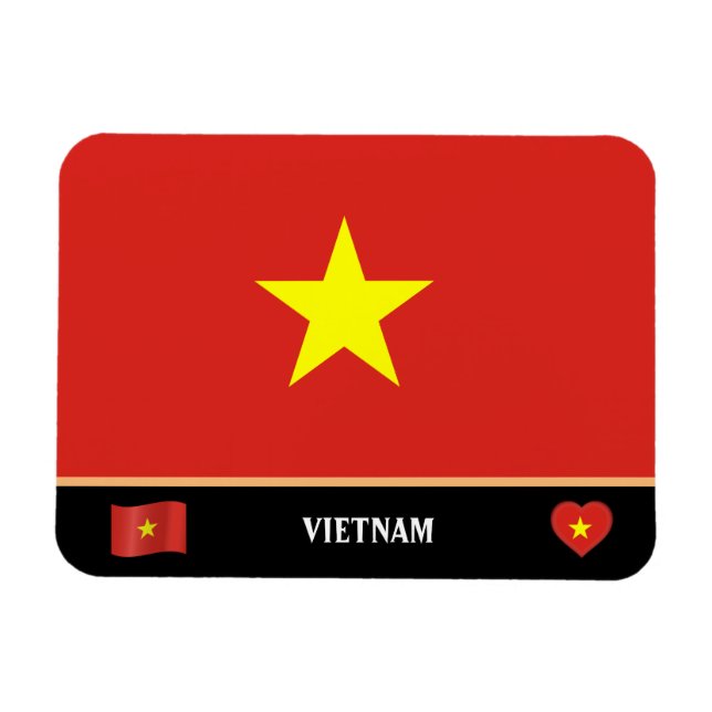 Vietnams Flagga och vietnamesiska land-resa/Vietna Magnet (Horisontell)
