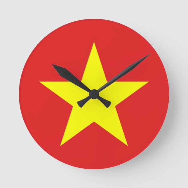 Vietnams Flagga Rund Klocka (Framsida)