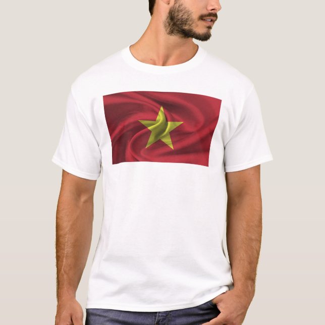 Vietnams flagga t shirt (Framsida)