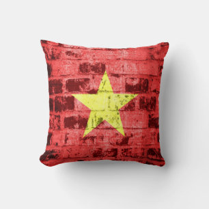 Vietnams Flagga Vintage Kudde