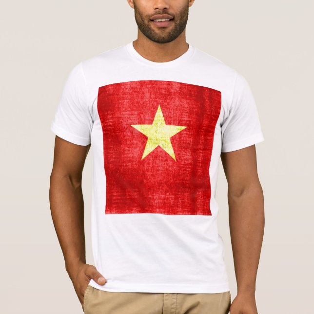 Vietnams Flagga Vintage Tee (Framsida)