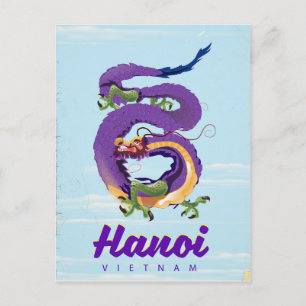 Vietnams Hanoi-vintagens dragande reseaffisch Vykort