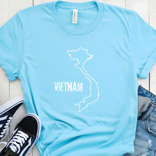 Vietnams Land Karta vietnamesisk gränslinjeform T Shirt