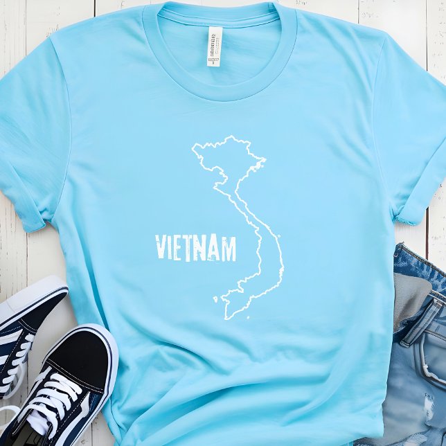 Vietnams Land Karta vietnamesisk gränslinjeform T Shirt (Skapare uppladdad)