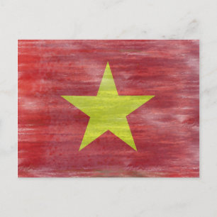 Vietnams misshandlade vietnamesiska flagga vykort