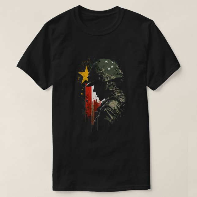 Vietnams veteranska armés militära Vietnam, minnes T Shirt (Design framsida)