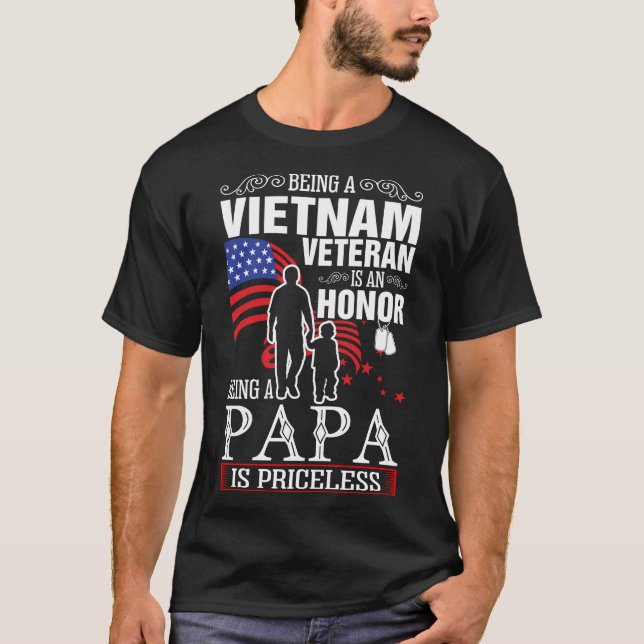 Vietnams veteranska Pappa-tröja T Shirt (Framsida)