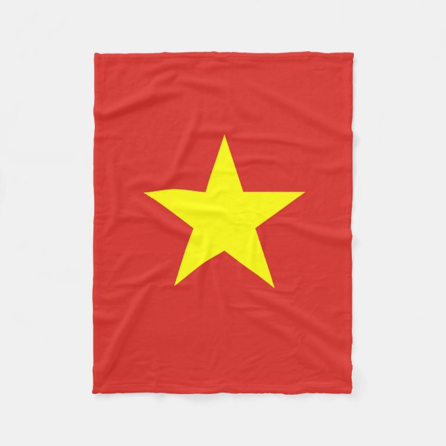 Vietnams vietnamesiska flagga-stjärna fleecefilt (Framsidan)