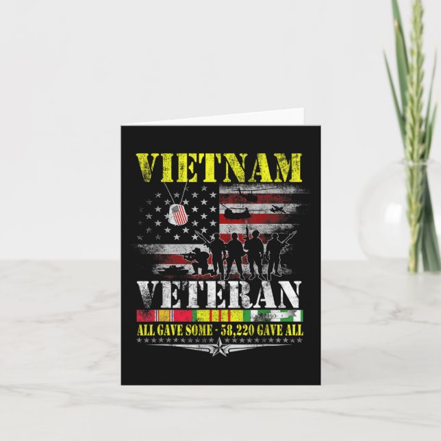Vietnamveteran Gamla Flagga Minnesmärke Veteraner Kort (Framsida)