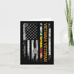 Vietnamveteran Vintage Flag Memorial Patriotisk Kort