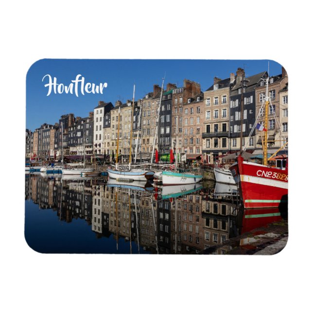 Vieux Bassin, (Old Harbour) Honfleur, Frankrike Magnet (Horisontell)