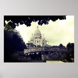 Vieux carrousel Sacré-Coeur de Montmartre Paris Poster