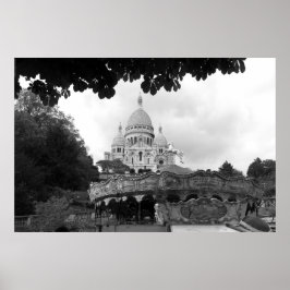 Vieux carrousel Sacré-Cœur de Montmartre Paris Poster