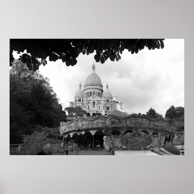 Vieux carrousel Sacré-Cœur de Montmartre Paris Poster (Framsidan)